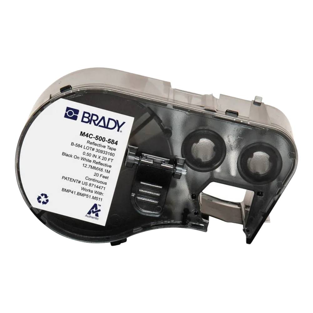 Светоотражающая лента Brady M4C-500-584-YL винил, 12.7 мм х 6.1 м, черный на желтом [brd170810]