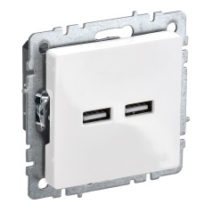 Розетка USB IEK BRITE A+A 5В 3,1А РЮ10-1-БрБ белый [BR-U21-D31-K01]
