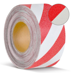 Противоскользящая лента красно-белая, 75 мм х 18.3 м