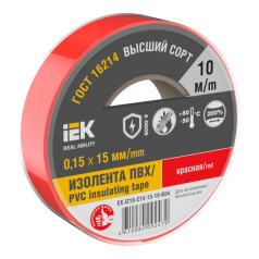 Изолента IEK MIXTAPE 7, 0.15 х 15 мм, красная, 10 м [EX-IZ10-C15-15-10-K04]