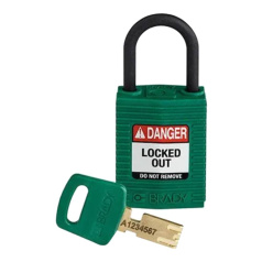 Замок SafeKey нейлоновый Brady компактный, нейлоновая дужка, 25 мм, Ø 4.3 мм, зеленый [gws150182]