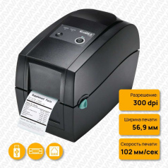 Термотрансферный принтер Godex RT230, 300 dpi, 4 ips, USB, RS232, Ethernet [011-R23E52-000]