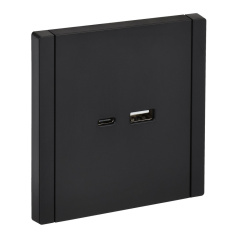 Розетка USB IEK FORTE&PIANO A+C 18Вт FP151 черный [FP-U22-018-K02]