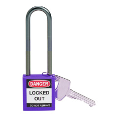 Замки нейлоновые компактные Brady, алюминиевые дужки 75 мм, Ø 4.7 мм, фиолетовые, 6 шт [gws814151]