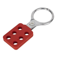 Множитель замковый алюминиевый с виниловым покрытием, Ø затвора 38 мм, толщина фиксатора 6 мм, 123х40 мм, красный [gwrK12]