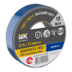 Изолента IEK MIXTAPE 7, 0.15 х 15 мм, синяя, 10 м [EX-IZ10-C15-15-10-K07]