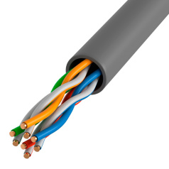 Кабель витая пара ITK U/UTP, категория 5E, 4х2х24AWG, PVC, серый [LC1-C5E04-111-100]