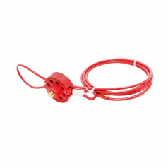 Тросовый блокиратор, стальной трос в ПВХ-оболочке, Ø 4 мм, 1.8 м, красный [gwrL31]
