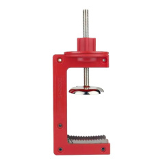 Блокиратор-зажим с круглым фиксатором, зазор зажима 31 - 100 мм, 192 х 94 х 32 мм, поликарбонат и сталь, красный [gwrF36-2]