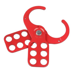 Множитель замковый стальной с полимерным покрытием, Ø затвора 38 мм, толщина фиксатора 6.4 мм, 128х40 мм, красный [gwrK04]