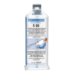 Эпоксидный клей Weicon Easy-Mix S 50, желтый, 50 мл (10005230) [wcn10650050]