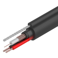 Кабель КВК-П-2 Rexant 2x0.75 мм², с тросом, черный, бухта 305 м [01-4107]