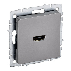 Розетка HDMI IEK BRITE РHDMI-0-БрС сталь [BR-H10-K46]