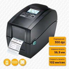 Термотрансферный принтер Godex RT230i, 300 dpi, 5 ips, USB, RS232, Ethernet, USB [011-R3iF32-000]