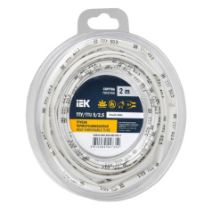 Термоусаживаемая трубка IEK ТТУ нг-LS 5/2.5, белая, 2 м [UDR12-005-D25-002-K01-T]