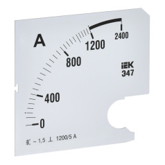 Шкала сменная для амперметра IEK Э47 1200/5А класс точности 1.5, 96 х 96 мм [IPA20D-SC-1200]