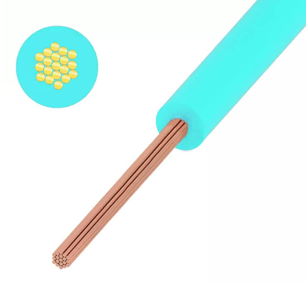 Провод монтажный UNIFLEX H05V-K 300/500В 1x0.75 мм² Cu5, голубой, ПВХ изоляция [cabH05V-K-1x0.75-b200-blu]