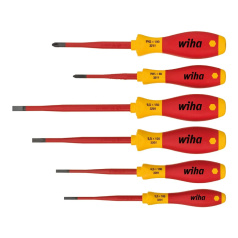 Набор из 6 диэлектрических отверток с тонким жалом Wiha SoftFinish electric SlimFix 3201 [wih35389]