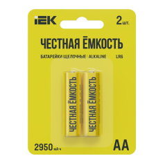 Батарейка щелочная IEK Alkaline LR06/AA, 2 шт [ABT-LR06-OP-L02]