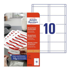 Вкладыши для бейджа Avery Zweckform, 54 х 90 мм, белые (200 шт, 20 листов) [L4727-20]