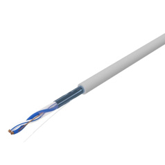 Кабель витая пара F/UTP Rexant, cat 5e, 1PR, 24AWG, внутренний, серый, 305 м [01-0120]