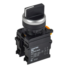 Переключатель 3 положения возвратный IEK MASTER 2NC чёрный [MI-SW60-20X33-5-24-3-K02]