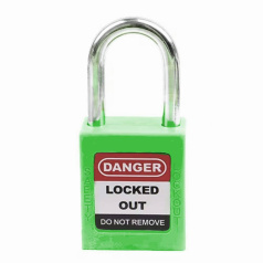 Замки нейлоновые Brady, стальные дужки, 38 мм, Ø 6.4 мм, зеленые, 6 шт [gws51345]