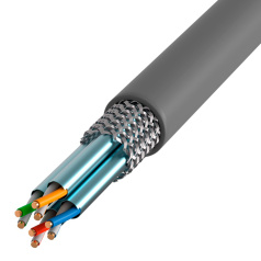 Кабель витая пара ITK S/FTP, категория 6A, 4х2х23AWG, PVC, серый [LC1-C6A04-611]