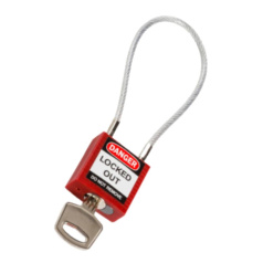 Замок нейлоновый компактный Brady с гибкой дужкой, 107 мм, Ø 4.7 мм, красный [gws146120]