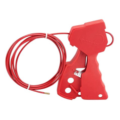 Тросовый блокиратор, сталь в ПВХ оплетке, Ø 3.5 мм, длина тросса - 2.4 м, красный [gwrL01]