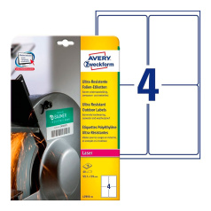 Суперпрочные пленочные этикетки Avery Zweckform, белые, 99.1 x 139 мм, 4 этикетки на листе А4 (10 листов) [L7915-10]