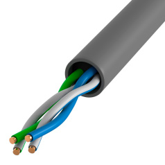 Кабель витая пара ITK U/UTP, категория 5E, 2х2х24AWG, PVC, серый [LC1-C5E02-111]