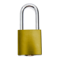 Замок блокировочный алюминиевый, пиновый цилиндр, 38 мм, Ø 6.2 мм, стальная дужка, оранжевый [gwr027PS38ORG]