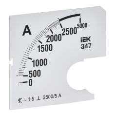 Шкала сменная для амперметра IEK Э47 2500/5А класс точности 1.5, 72 х 72 мм [IPA10D-SC-2500]