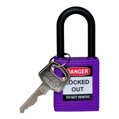 Замки нейлоновые Brady, пластиковые дужки, 38 мм, Ø 6.4 мм, фиолетовые, 6 шт [gws813640]