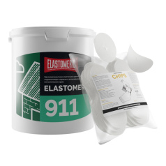 Ремкомплект Elastomeric 911: гидроизоляционная мастика 3 кг (сигнально-белый) и заплатка Elastomeric Chips Ø 7 мм