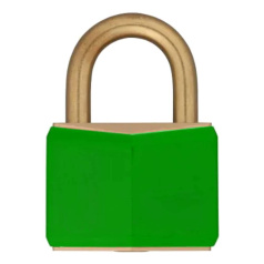 Замки латунные Brady, латунные дужки, 21.2 мм, Ø 6.5 мм, зеленые, 12 шт [gws51356]