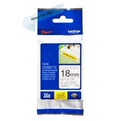 Картридж Brother TZe-S141, 18 мм, черный на прозрачном [TZeS141]