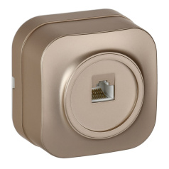 Розетка IEK GLORY компьютерная RJ45 кат. 5E РК10-ХШм шампань матовый [EKH10-K37M]
