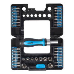 Отвертка реверсивная с битами КВТ НБ-38 МАСТЕР, 38 предметов (78699)