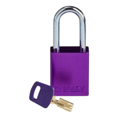 Замок алюминиевый Brady SafeKey со стальной дужкой, 38 мм, Ø 6.4 мм, фиолетовый [gws150333]