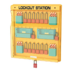 Блокировочная закрытая станция, поликарбонат, 12 держателей для замков, 4 держателя для бирок, 2 бокса для хранения [gwrB205]