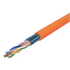 Кабель витая пара F/UTP Rexant, cat 5e, ZH нг(А)-HF, 4PR, 24AWG, внутренний, серый, 305 м [01-0150]