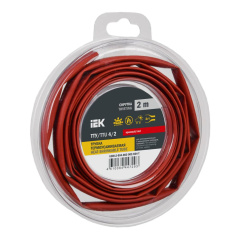 Термоусаживаемая трубка IEK ТТУ нг-LS 4/2, красная, 2 м [UDR12-004-002-002-K04-T]