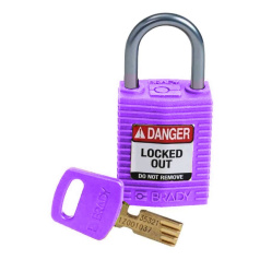 Замок SafeKey нейлоновый Brady компактный, алюминиевая дужка, 25 мм, Ø 4.7 мм, фиолетовый [gws152161]
