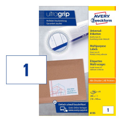 Самоклеящиеся этикетки Avery Zweckform, 210 x 148 мм, 1 этикетка на листе А5, белые (200 листов) [6135]