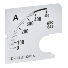 Шкала сменная для амперметра IEK Э47 400/5А класс точности 1.5, 72 х 72 мм [IPA10D-SC-0400]