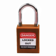 Замки нейлоновые Brady, стальные дужки, 38 мм, Ø 6.4 мм, коричневые, 6 шт [gws813636]