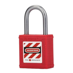 Замок блокировочный со стальной дужкой, 25 мм, Ø 6 мм, дисковый цилиндр, белый [gwr001DS25WHT]