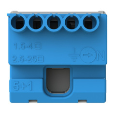 Клеммник самозажимной ABB ZK51B N5х4+1х25 мм, синий [1SPE007715F9702]